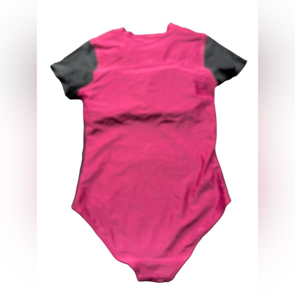 YONIQUE short sleeve one piece 1/2 zip surf suit front rashguard XL swimsuit NWT - Picture 3 of 5